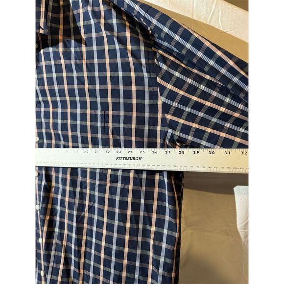 Cutter & Buck Men's Plaid Button-Up Shirt Blue Long Sleeve 2XT Career Workwear - Picture 3 of 8